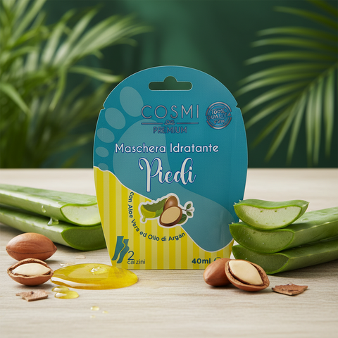 Maschera Idratante piedi Olio di Argan e Aloe Vera