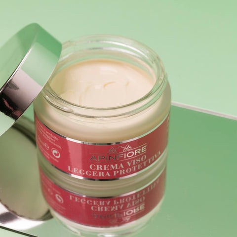 Crema Viso Leggera SPF con Filtro Solare al Miele