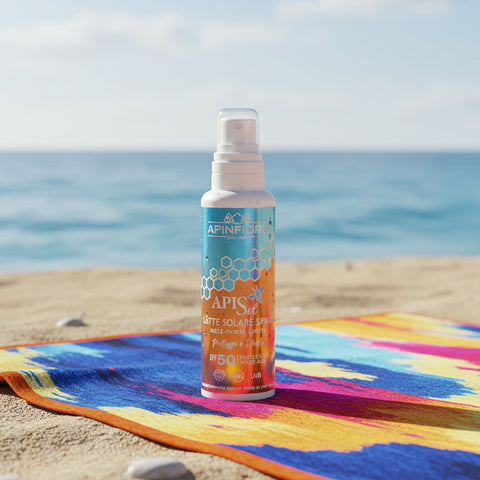 Apisol Spray Solare Bio protezione Uvi e Uva 50 Miele Papaya e Carota Abbronzante