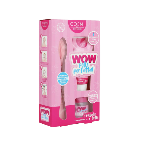 Kit Maschera viso Idratante con spatola e Detergente Fragola